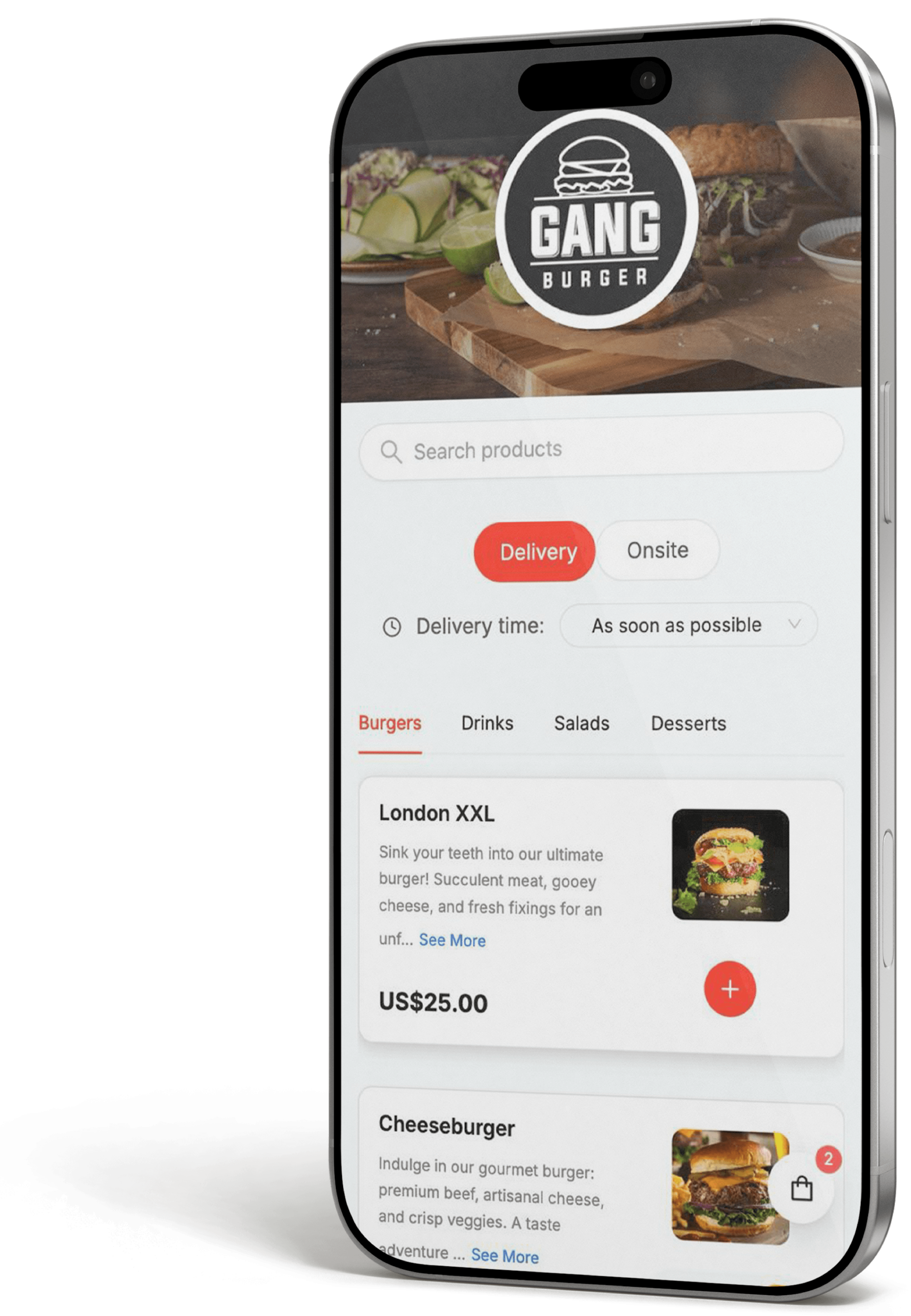 Phone with digital menu